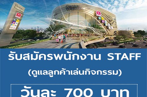 งาน STAFF ดูแลลูกค้าเล่นกิจกรรม (BG : 700 บาท)