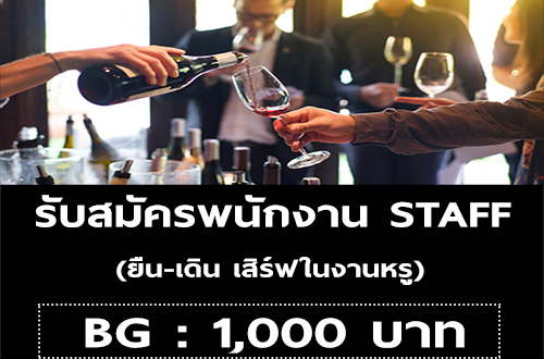 งาน STAFF ยืน-เดิน เสิร์ฟในงานหรู (BG : 1,000 บาท)