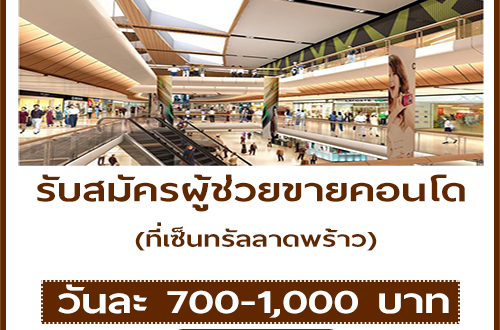 งาน Part Time ผู้ช่วยขายคอนโด (วันละ 700-1,000 บาท)