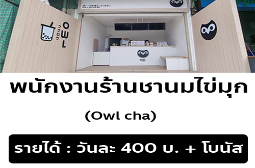 รับสมัครพนักงานร้านชานมไข่มุก OWL CHA