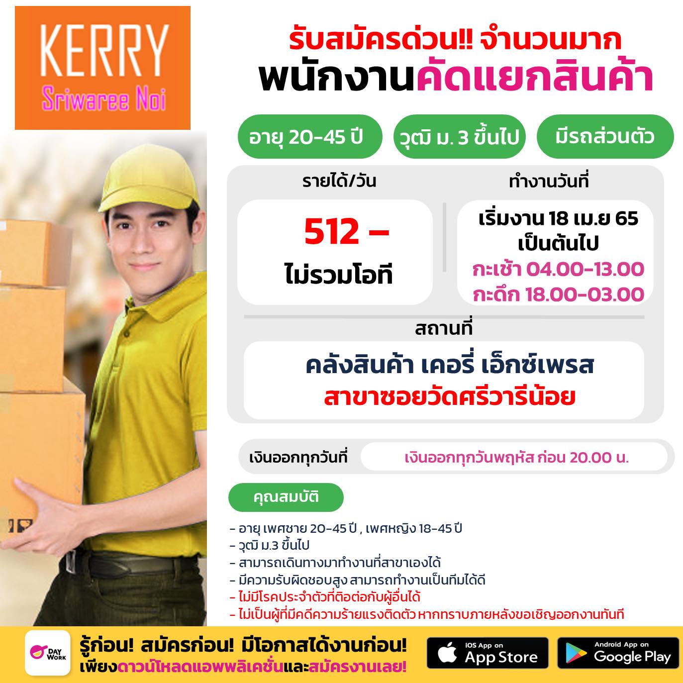 รับสมัครพนักงาน Part Time คัดแยกสินค้า (60 อัตรา)