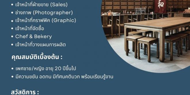 รับสมัครพนักงานร้านชา Part Time – Full Time หลายอัตรา